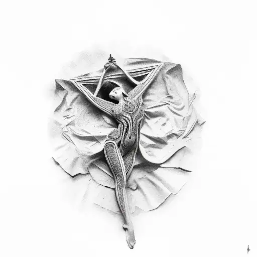 Beautiful Women Body Figure Greek Methology Black & Grey