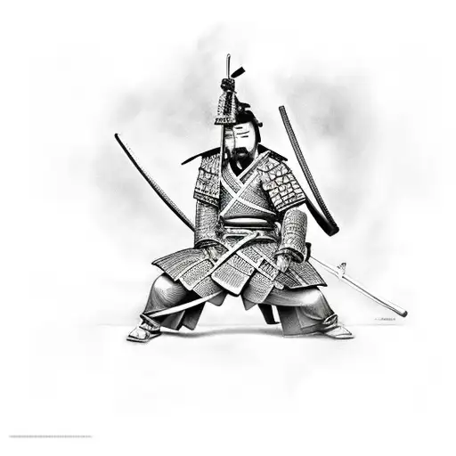 Samurai Waking Ready To Fight