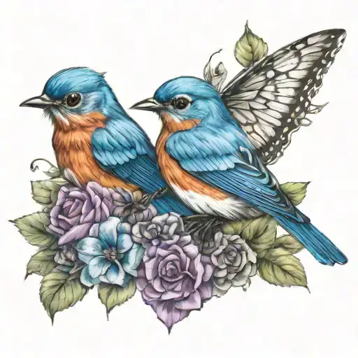 Bluebirds Butterfly Crown Queen