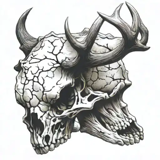 Elk Skull With Antlers 5X5