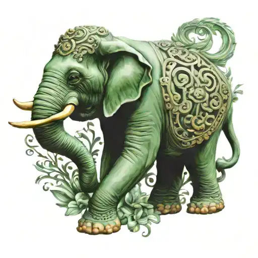 Jade Elephant Figurine