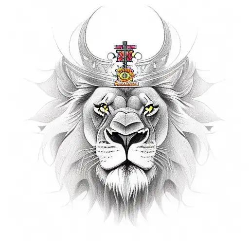 King Lion With Cross