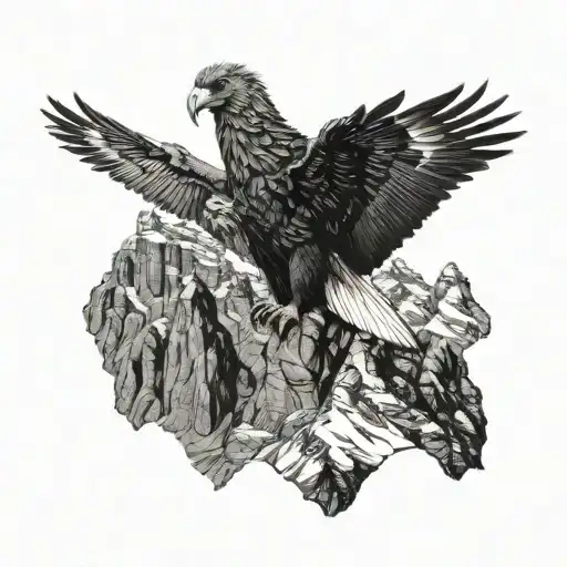 Giant Condor Perched On The Andes Mountain Range