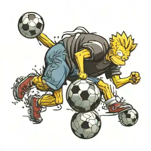 Bart Simpson Standing On A Soccer Ball