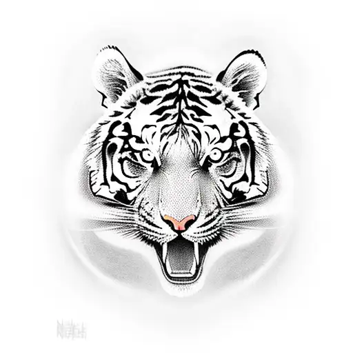 Tiger With Gloriosa Lily