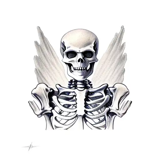 Skeleton Sitting On Throne Holding Time In Hand