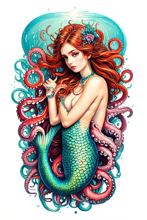 Mermaid And Octopus Wrapped