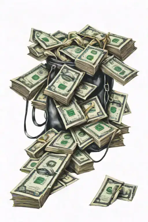 Angle With Bags Of Money
