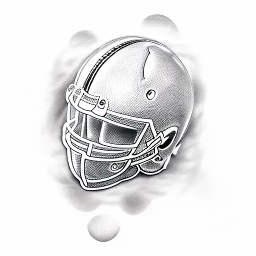 An Intricate Black And White Design Of A Football Player In Action