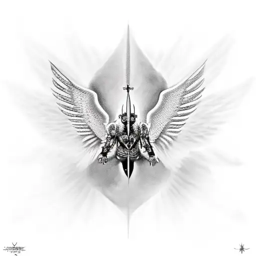 Angel Flying Behind Crusader