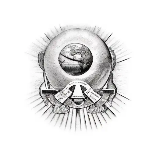 Atlas From Greek Mithology Holds Up The Sky