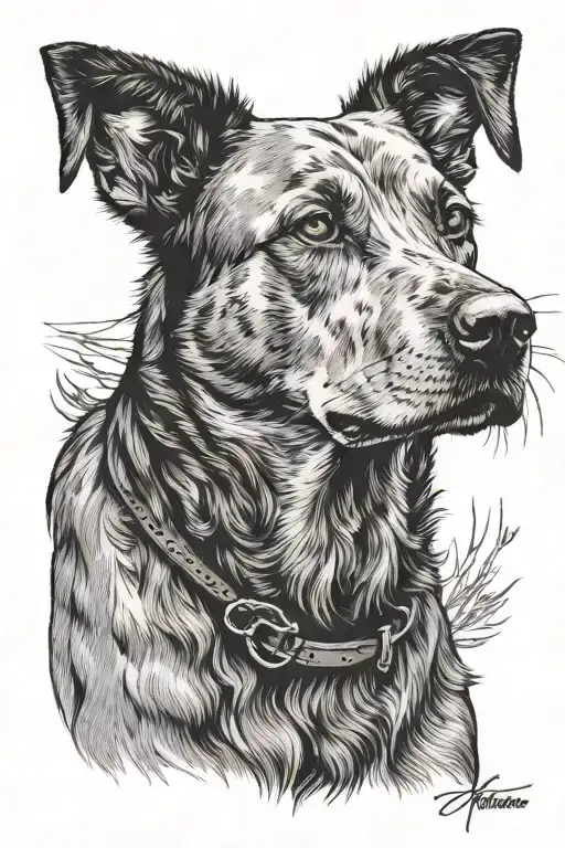 Dog Standing Silhouetted Figure