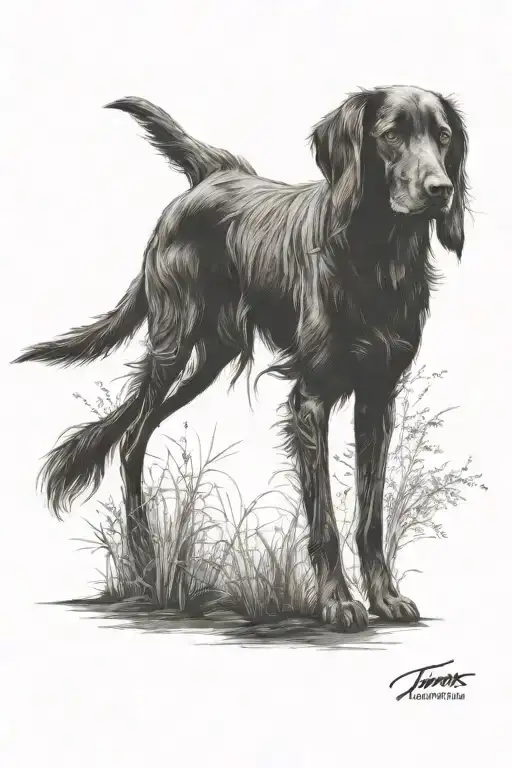 Dog Standing Silhouetted Figure