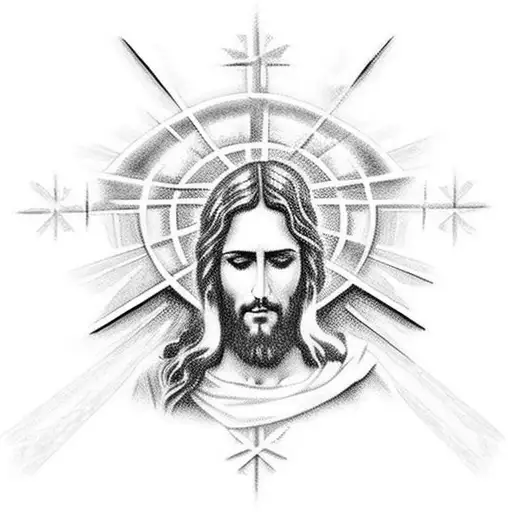 Jesus On A Cross Surrounded By Stars