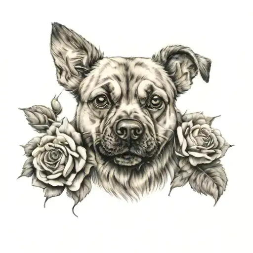 Dog With Rose