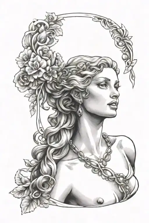 Aphrodite Goddess Holding Necklace