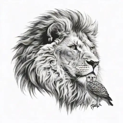 Lion With Owl Above It