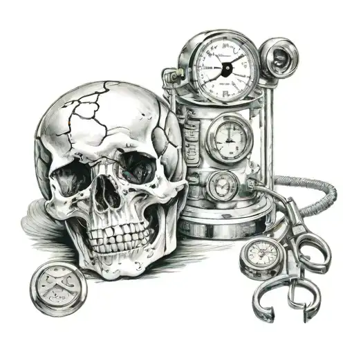 Emergency Medicine Skull And Stethascope