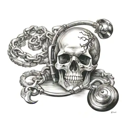 Caduceus Skull With Stethoscope