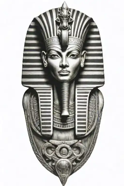 Pharaoh Holding A Pyramid