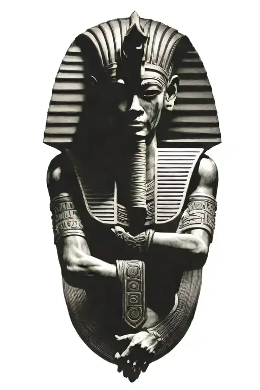 Pharaoh Holding A Pyramid