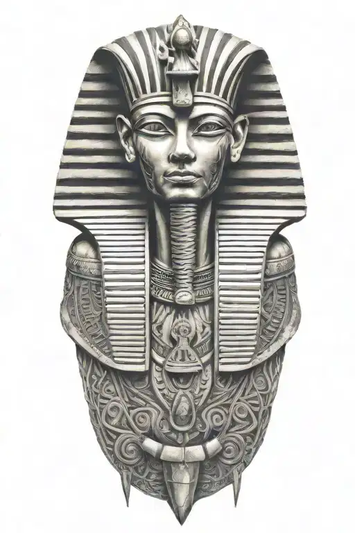 Pharaoh Holding A Pyramid