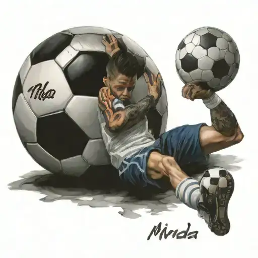 The Name Minda In The Middle Of A Soccer Ball