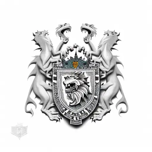 Coat Of Arms England Three Lions And New Zealand Taniwha