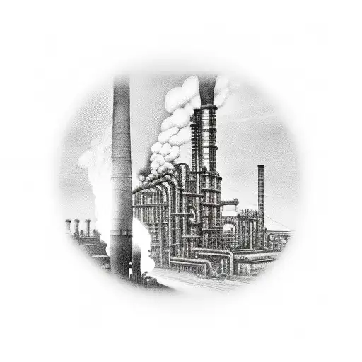 An Industrial Revolution Steel Factory Scene With Fire And Bellows