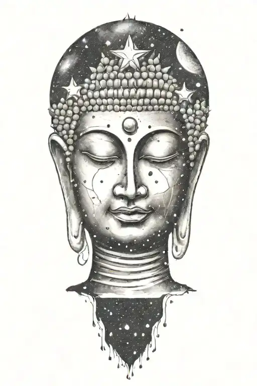 Buddha Galaxy Filled With Stars