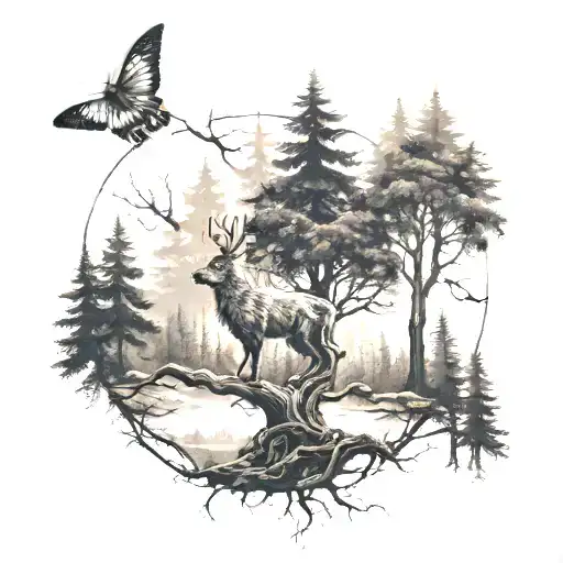 Spirit Of The Forest Scene With A Hidden