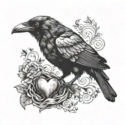 Crow Eating Heart