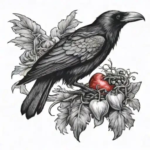 Crow Eating Real Heart