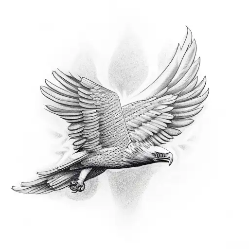 Frontal Eagle With Open Wings