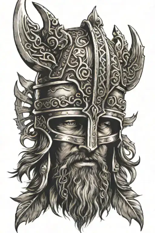 Viking Warrior Helmet Sun Shining