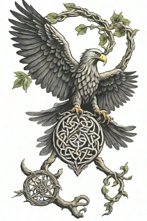 Polish Eagle Celtic Tree Of Life