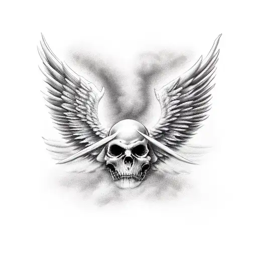 Angel And Devil Wings And Phoneix Rising From The Ashes