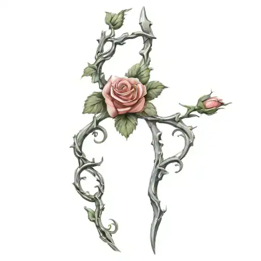 Spear And Rose Vine