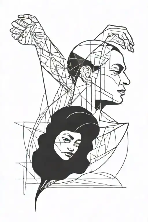 Simple Abstract Human Art Using Black Lines Depicting The Interfacing Between Therapist And Client