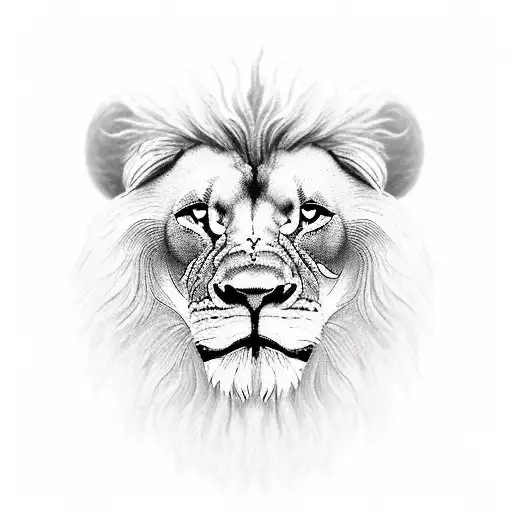 Old Lion With Battle Scars Growling And Looking Feeocious