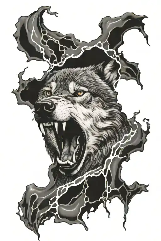 Growling Wolf Head