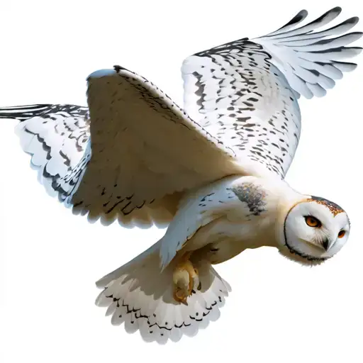 White Polar Owl Flying