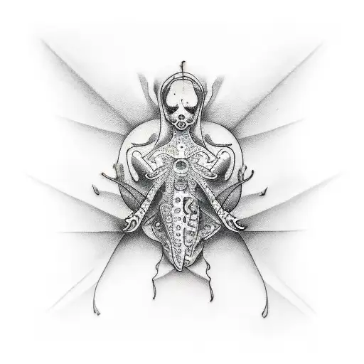 A Realistic Tattoo Of A Model Posing Under Water