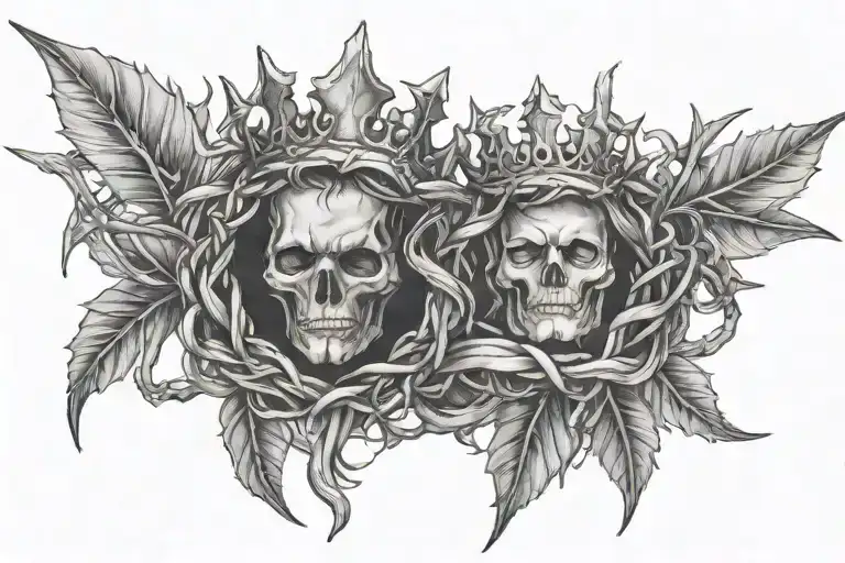 Crown And Crown Of Thorns Intertwined
