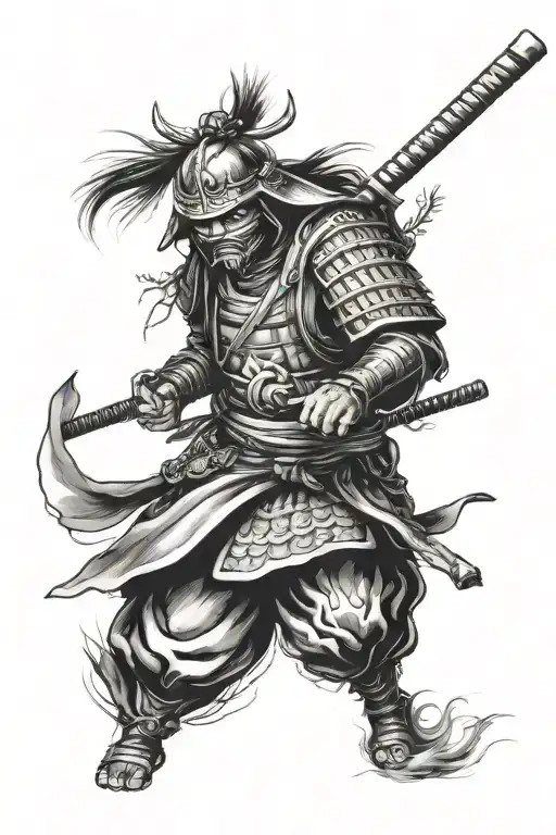 Samurai In Mask Sideways