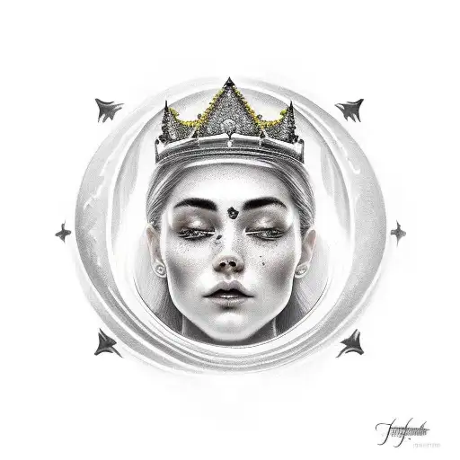 Moon With A Crown On It