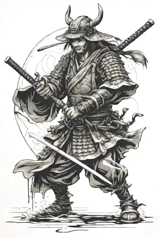 Samurai And Feniks Japan Style