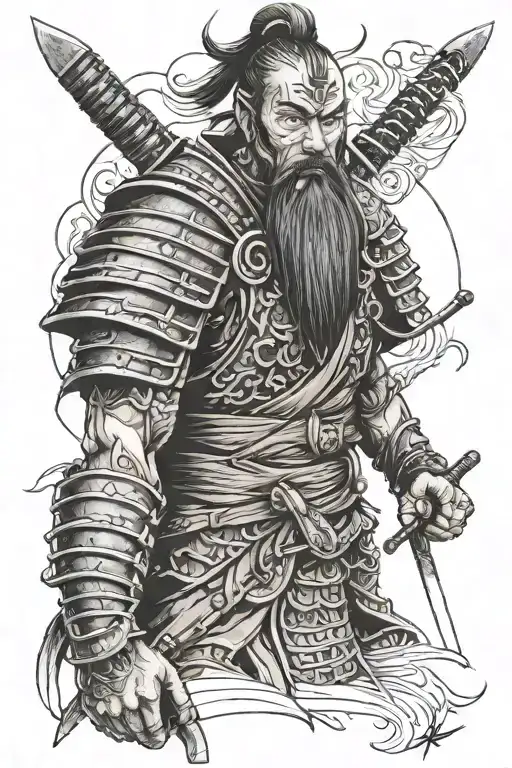 Feniks With Samurai Warrior