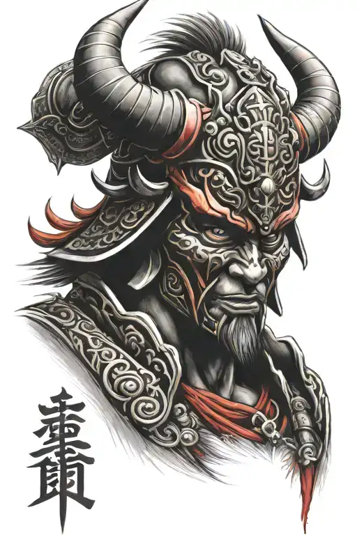 Samurai Mask Oni With Fenix