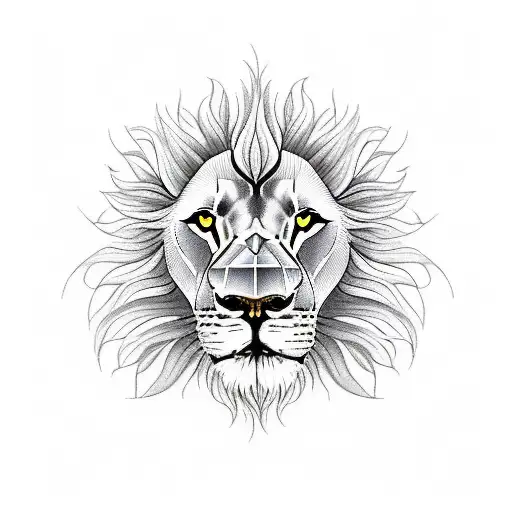 Lion With Sunflowers